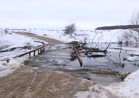 В Михайловском округе подтопило участок дороги