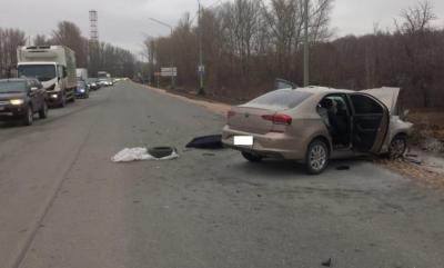 Появились фото с места смертельной аварии на Ряжском шоссе в Рязани