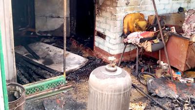 На пожаре под Новомичуринском пострадал мужчина