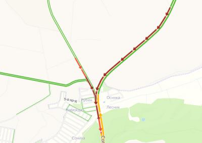 На подъезде к Солотче вновь образовалась пробка