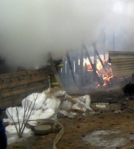 В Рязанской области сгорели постель, сарай и жилой дом